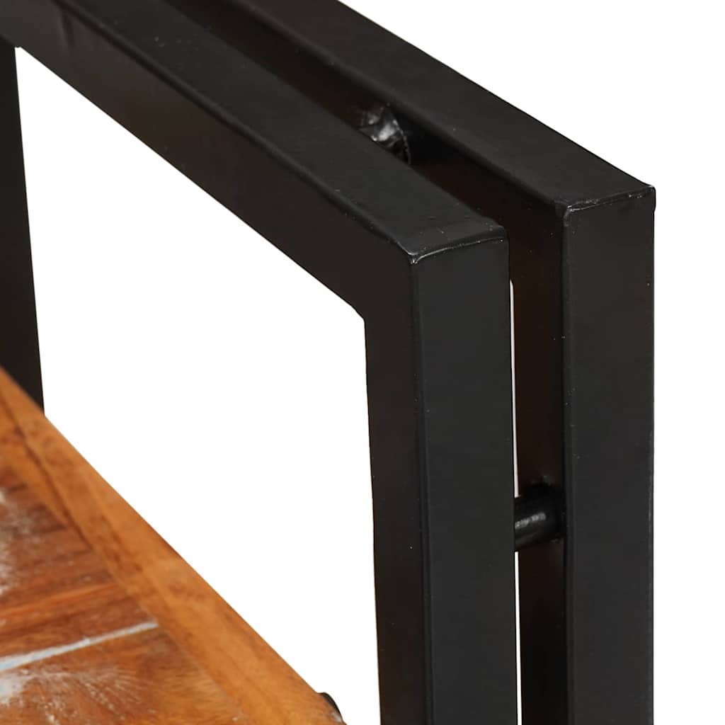 Bedside Table Brown and black Solid Wood Reclaimed