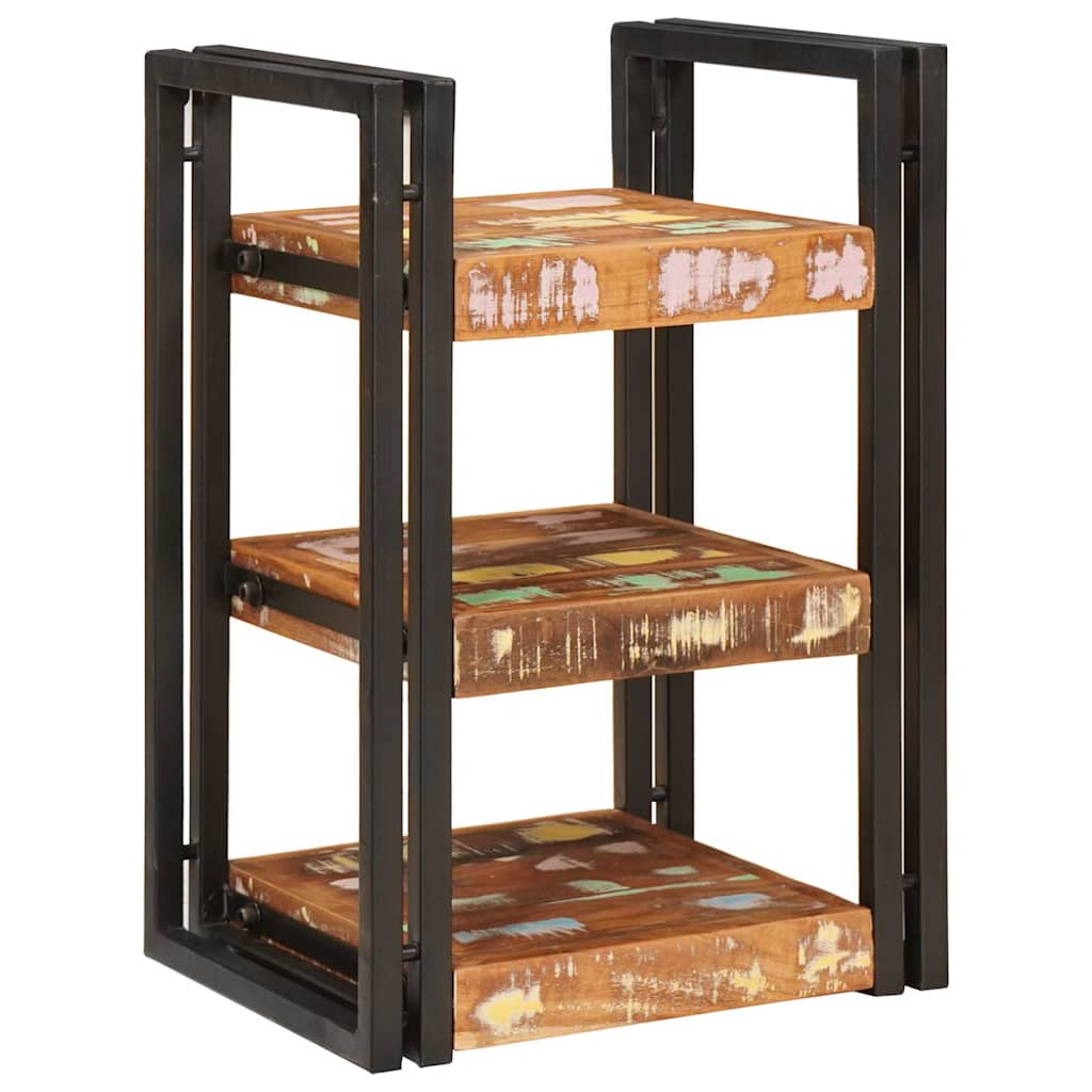 Bedside Table Brown and black Solid Wood Reclaimed
