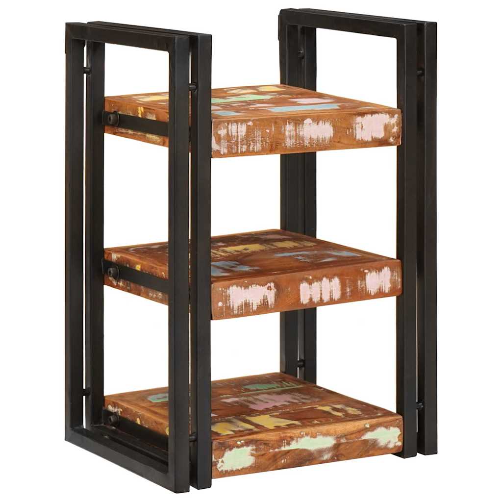 Bedside Table Brown and black Solid Wood Reclaimed