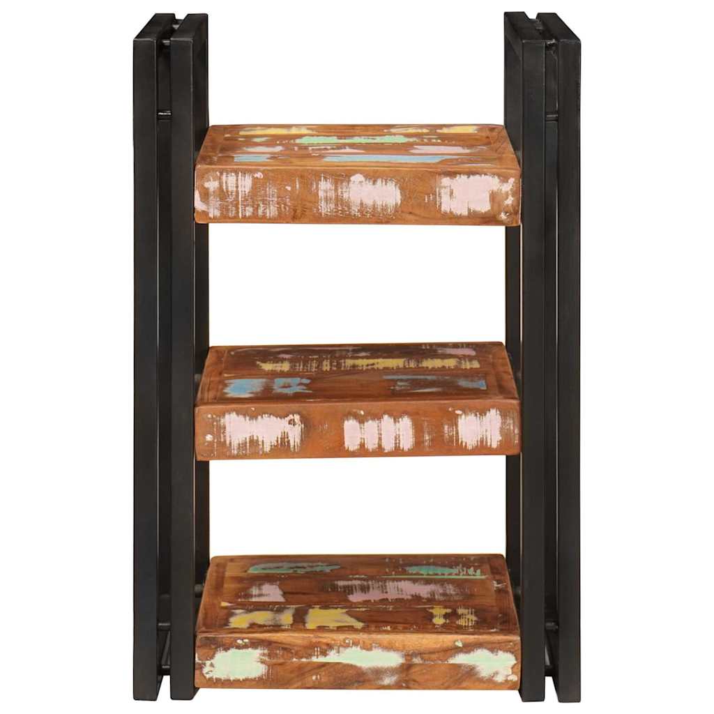 Bedside Table Brown and black Solid Wood Reclaimed