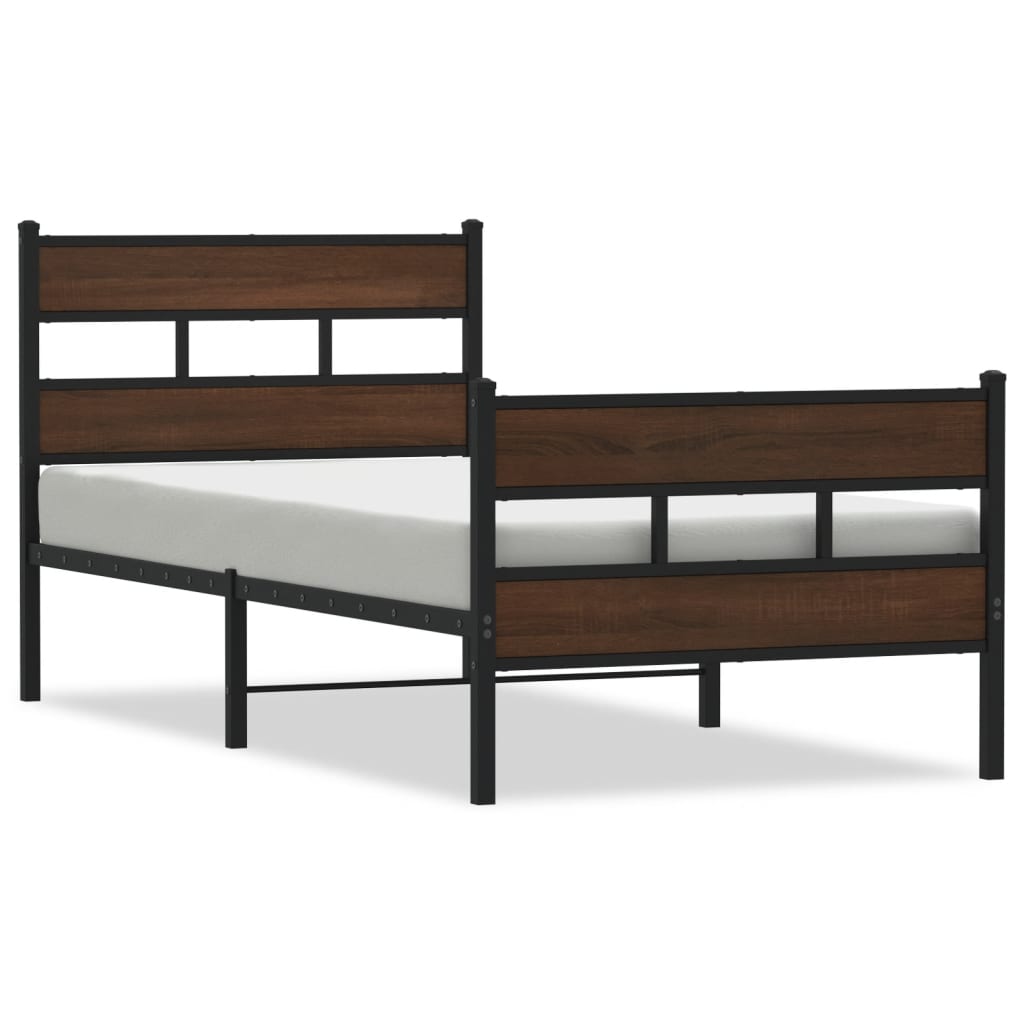 Bed Frame without Mattress with Headboard and Footboard 107x203 cm