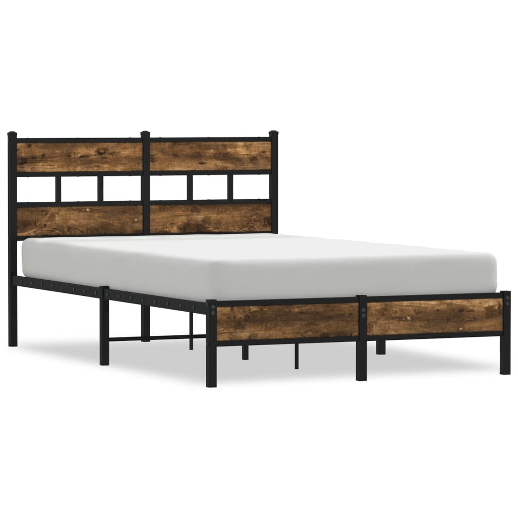 Bed Frame without Mattress with Headboard Sonoma Oak 120x190 cm Small Double