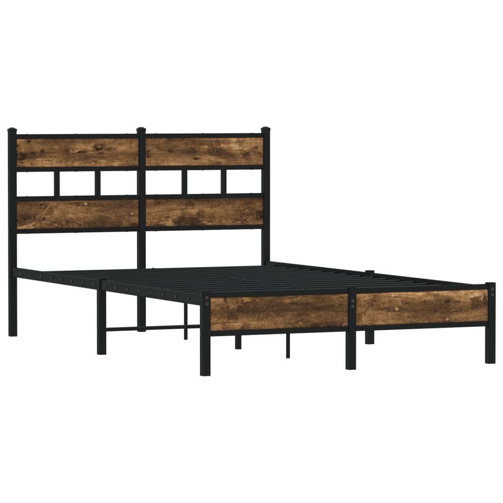 Bed Frame without Mattress with Headboard Sonoma Oak 120x190 cm Small Double