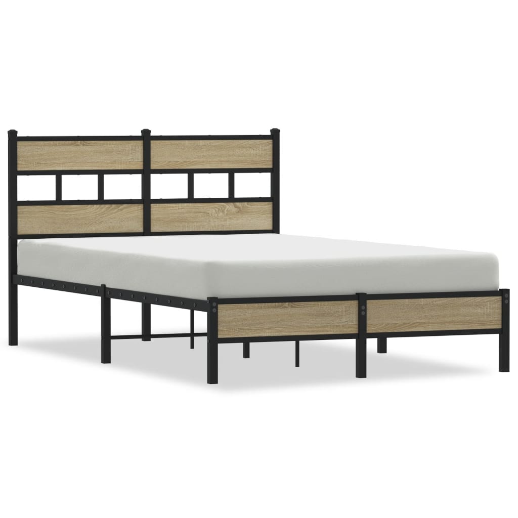 Bed Frame without Mattress Sonoma Oak 120x200 cm Engineered Wood