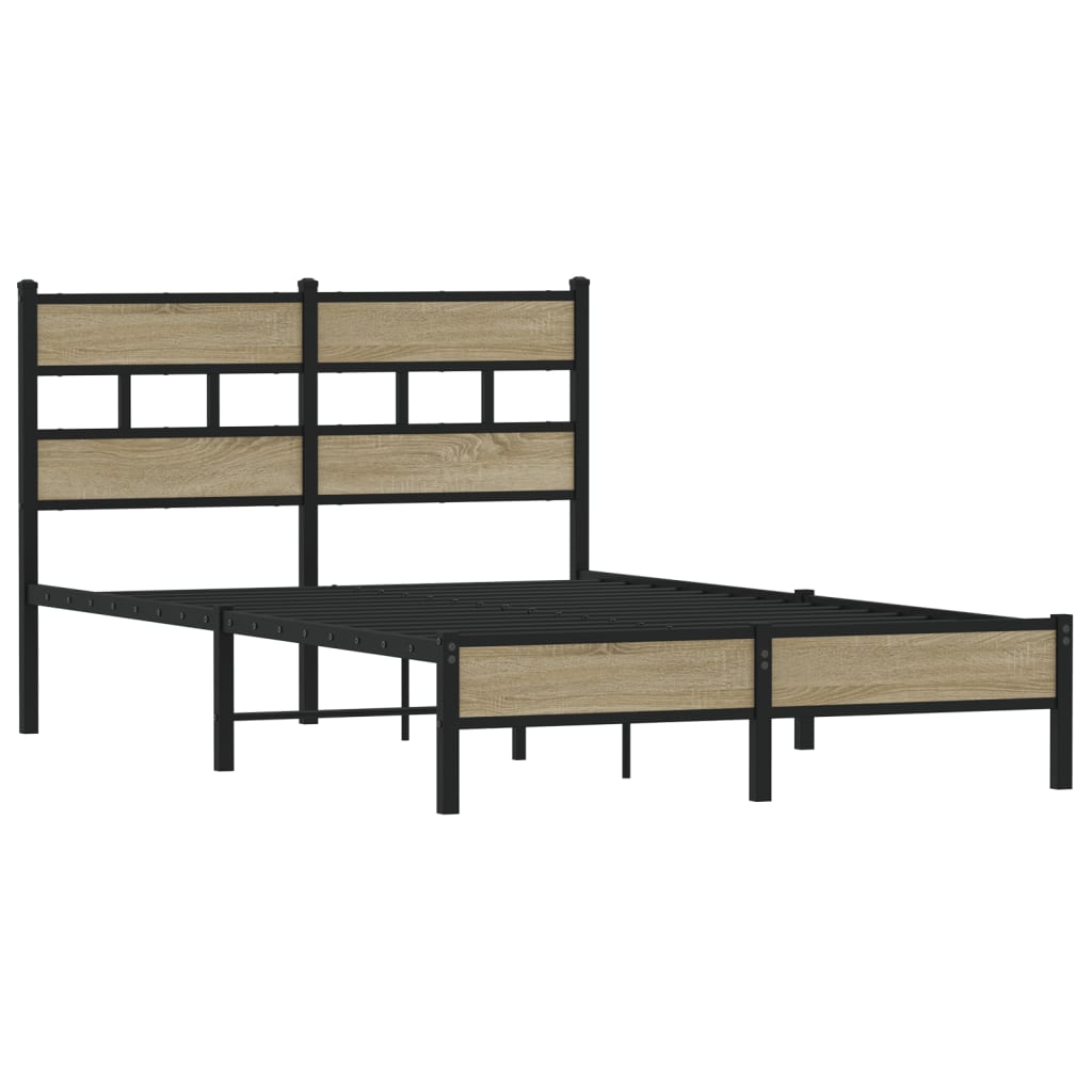 Bed Frame without Mattress Sonoma Oak 120x200 cm Engineered Wood