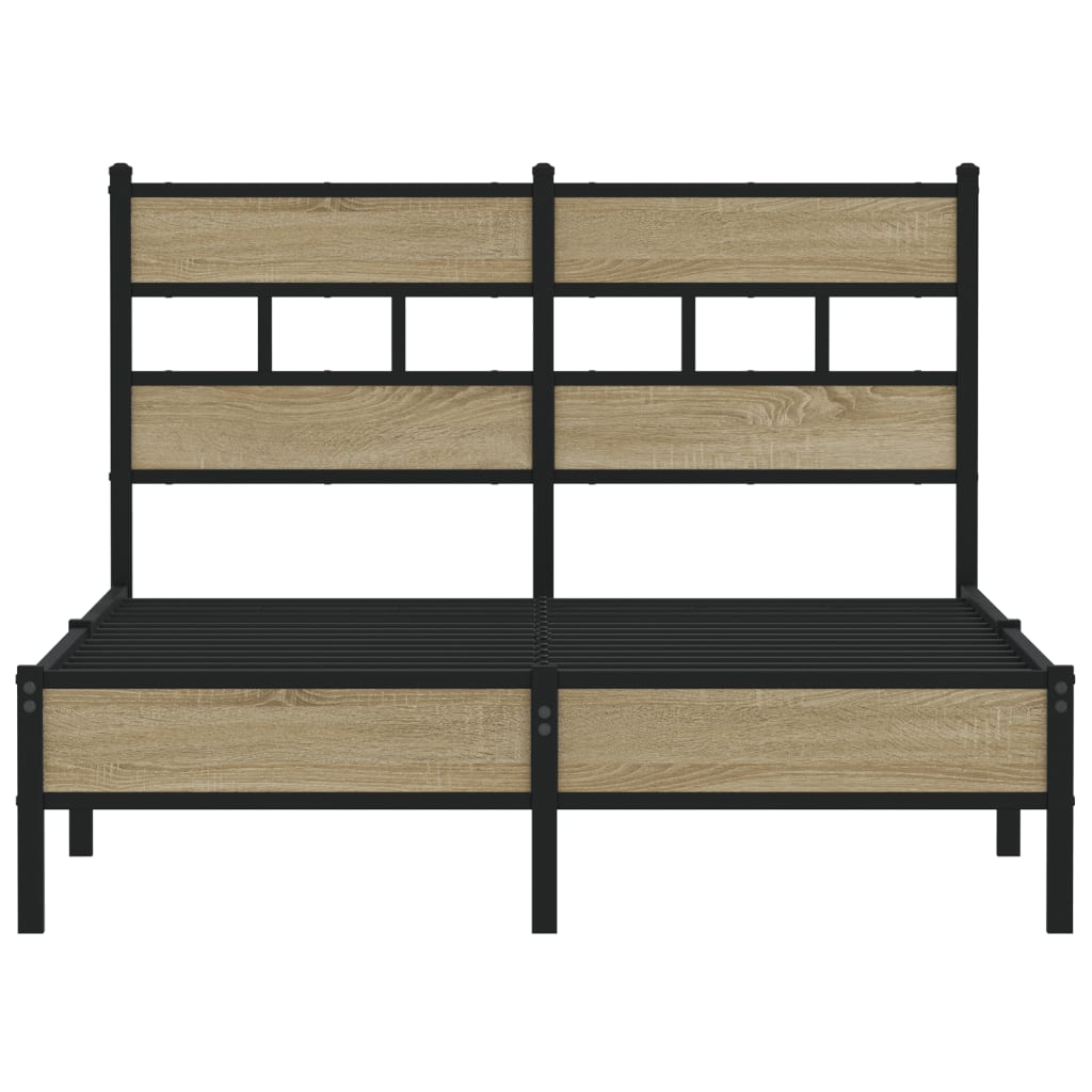Bed Frame without Mattress Sonoma Oak 120x200 cm Engineered Wood