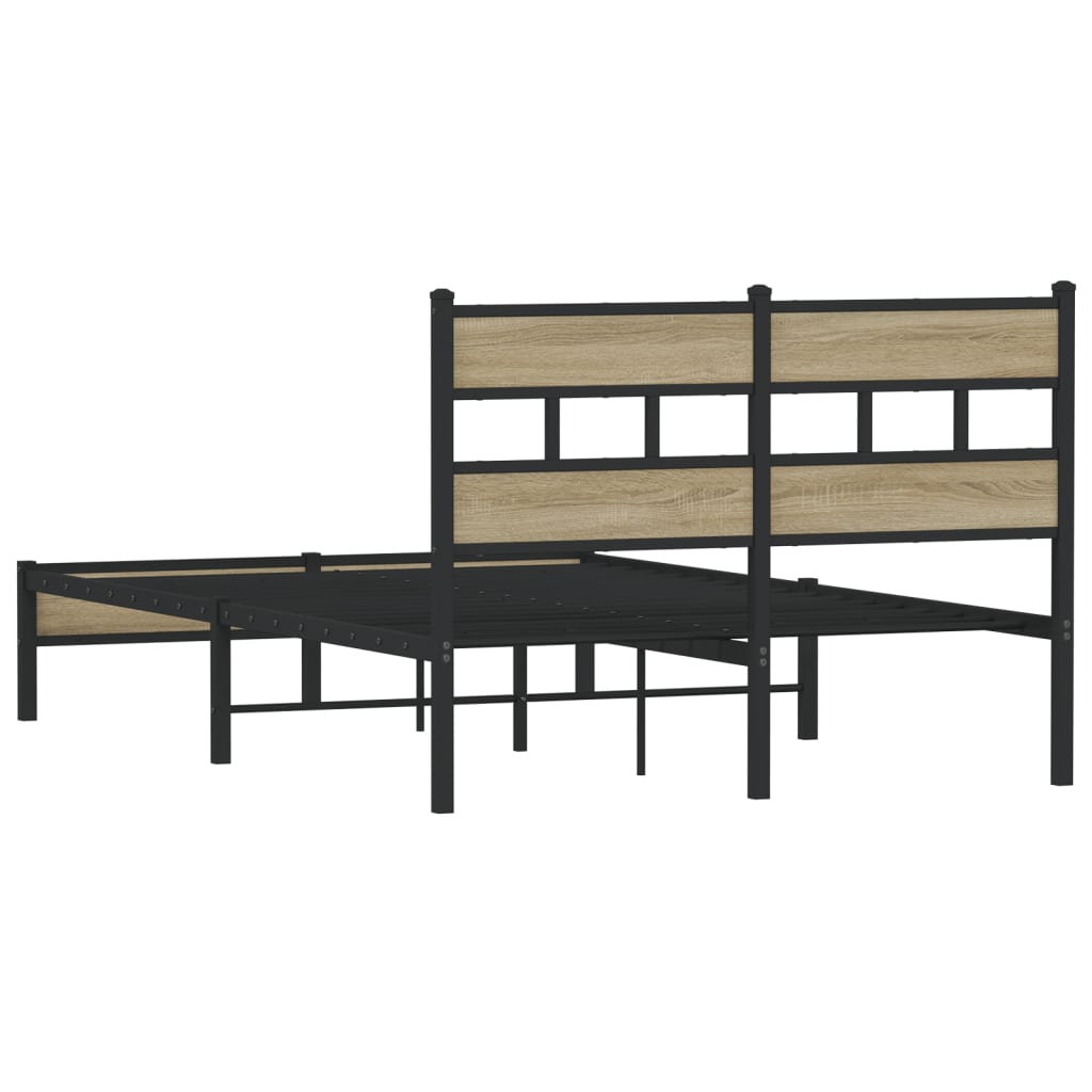 Bed Frame without Mattress Sonoma Oak 120x200 cm Engineered Wood