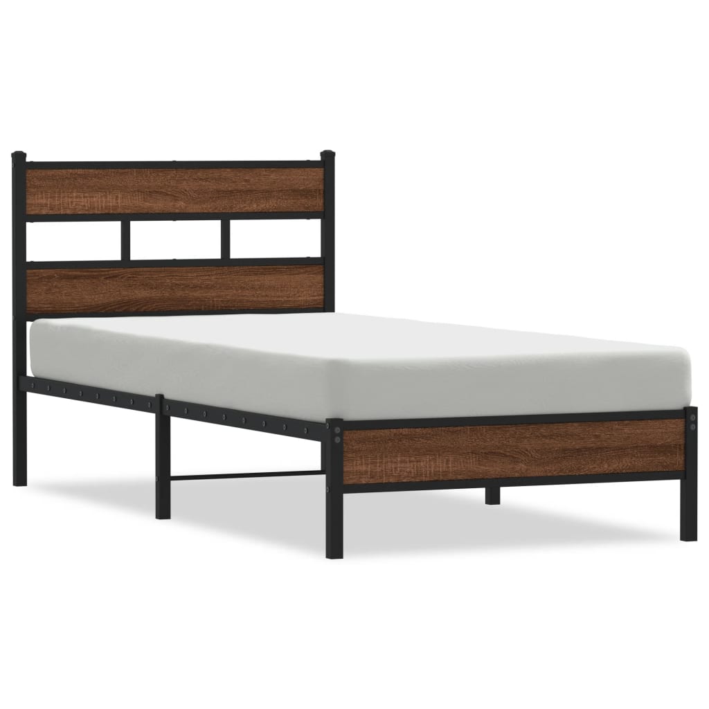 Bed Frame without Mattress Brown Oak 80x200 cm Engineered Wood