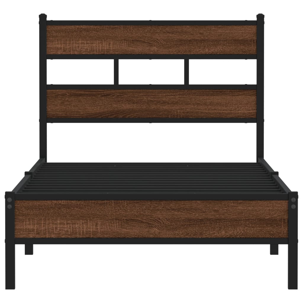 Bed Frame without Mattress Brown Oak 80x200 cm Engineered Wood