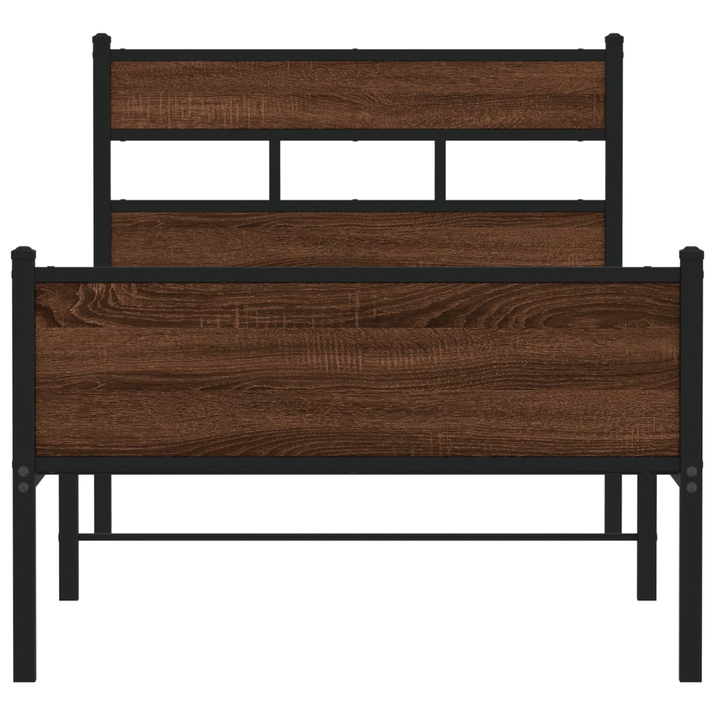 Bed Frame without Mattress Brown Oak 80x200 cm Engineered Wood