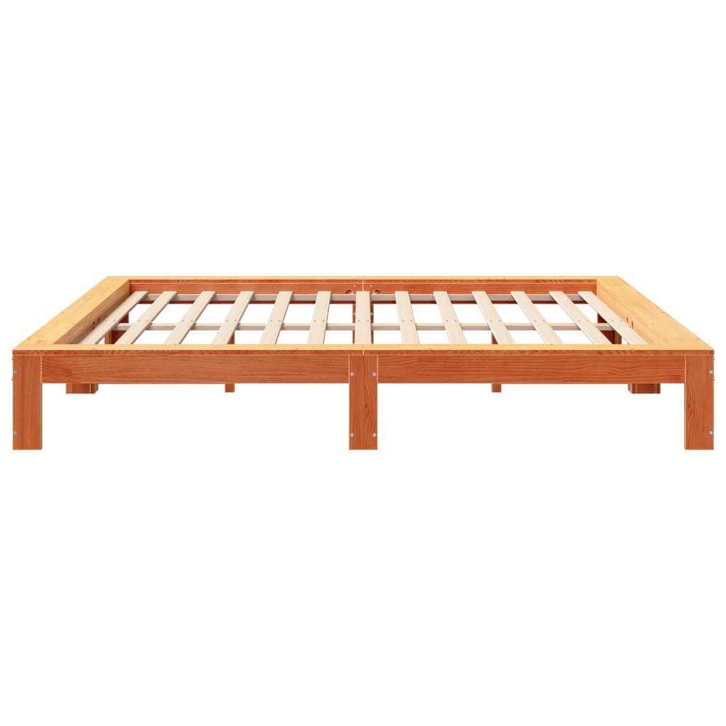 Bed Frame without Mattress Wax Brown 180x200 cm Super King Solid Wood Pine