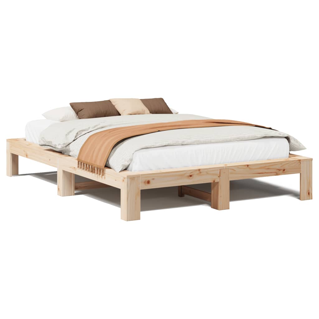 Bed Frame without Mattress 160x200 cm Solid Wood Pine