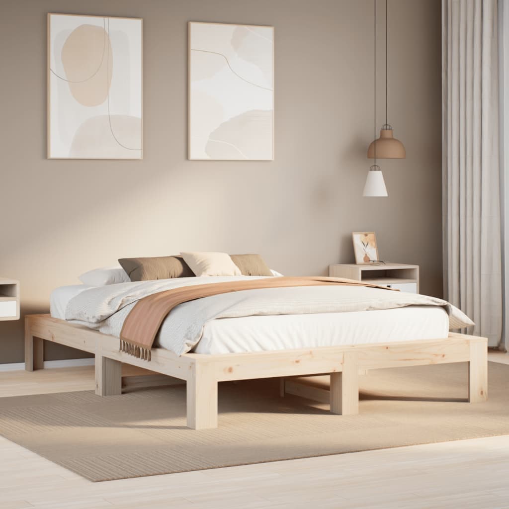 Bed Frame without Mattress 160x200 cm Solid Wood Pine