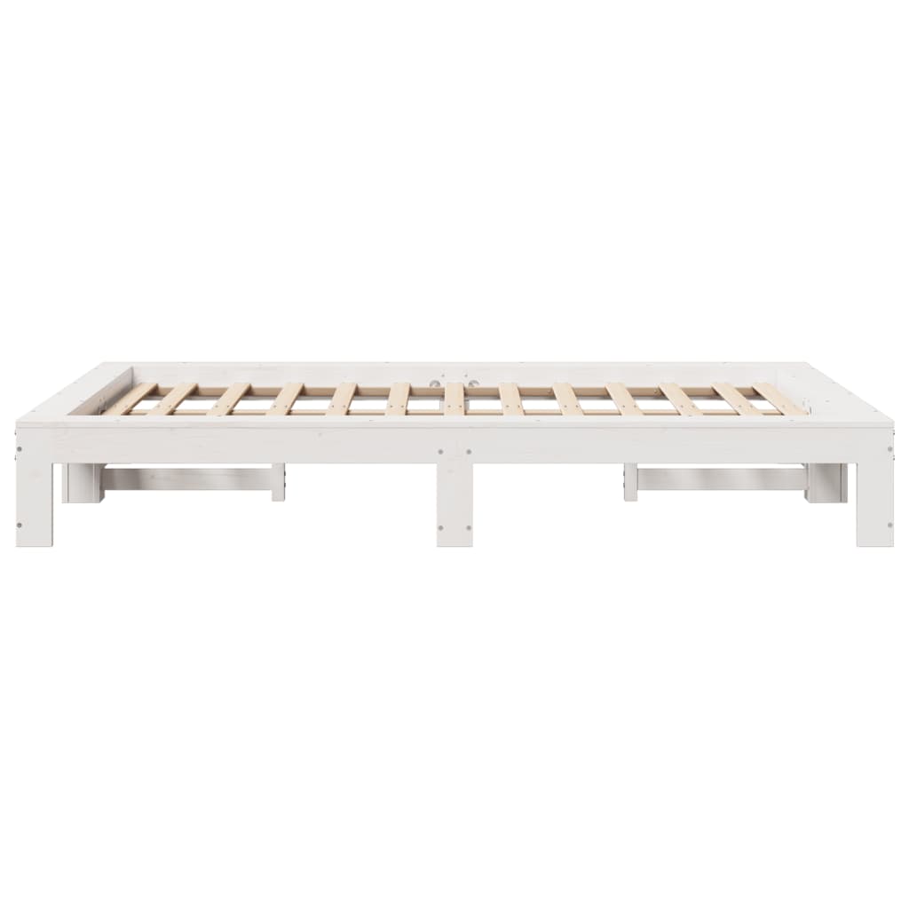 Bed Frame without Mattress White 120x200 cm Solid Wood Pine