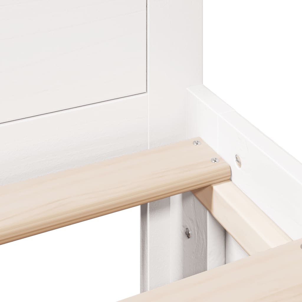 Bed Frame without Mattress with Headboard White 140x200 cm Solid Wood Pine