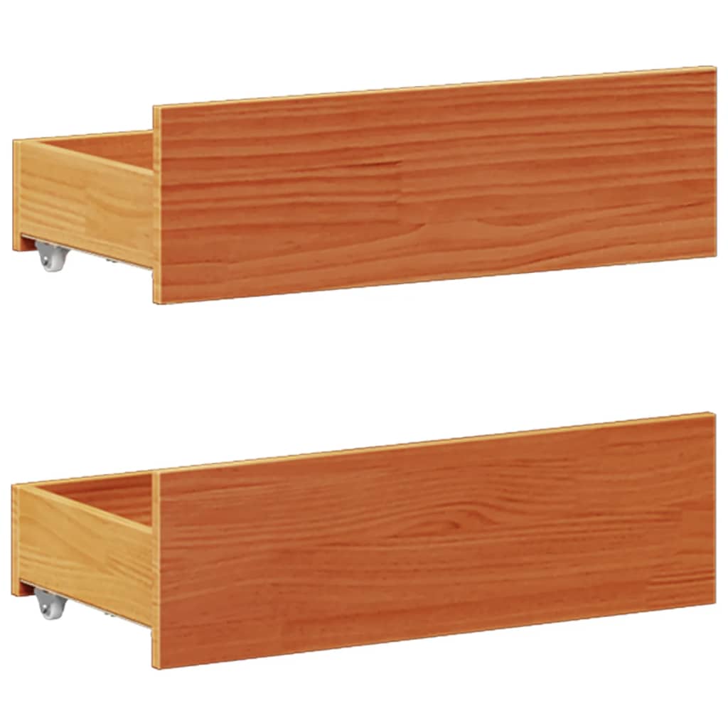 Bed Frame without Mattress with Headboard Wax Brown 140x200 cm Solid Wood Pine