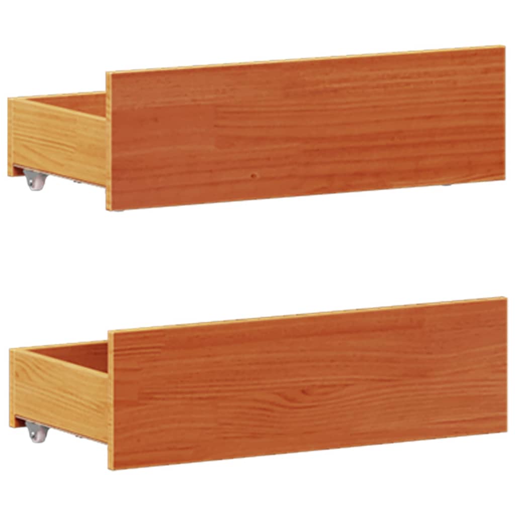 Bed Frame without Mattress with Headboard Wax Brown 120x200 cm Solid Wood Pine
