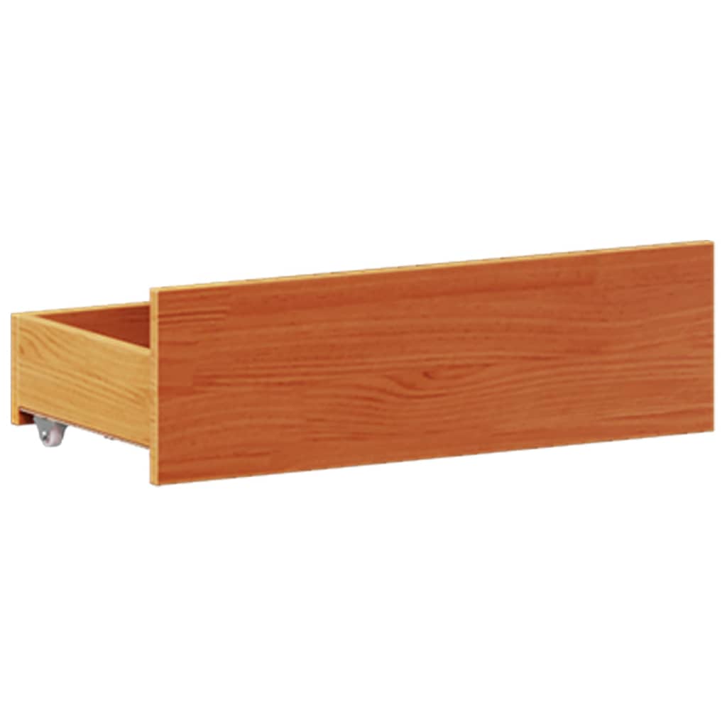 Bed Frame without Mattress with Headboard Wax Brown 120x200 cm Solid Wood Pine