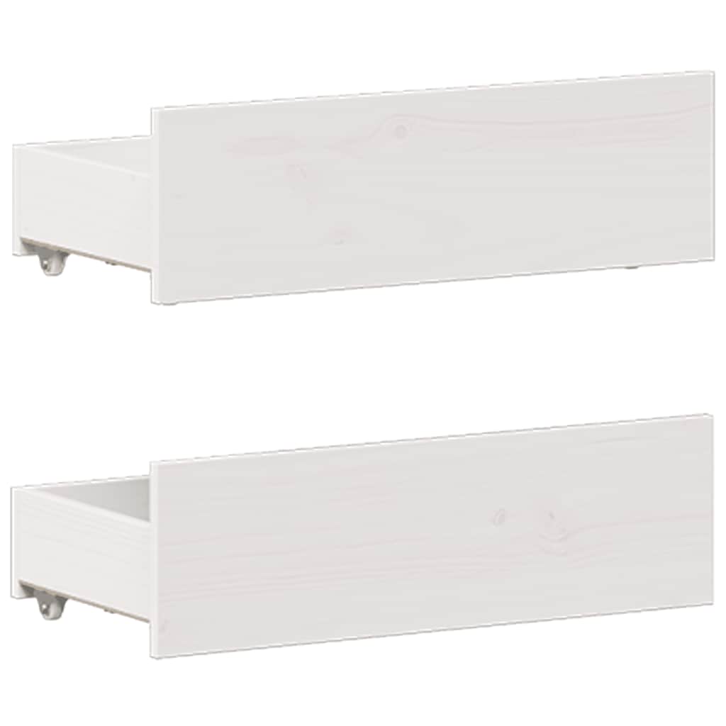 Bed Frame without Mattress with Headboard White 135x190 cm Double Solid Wood Pine