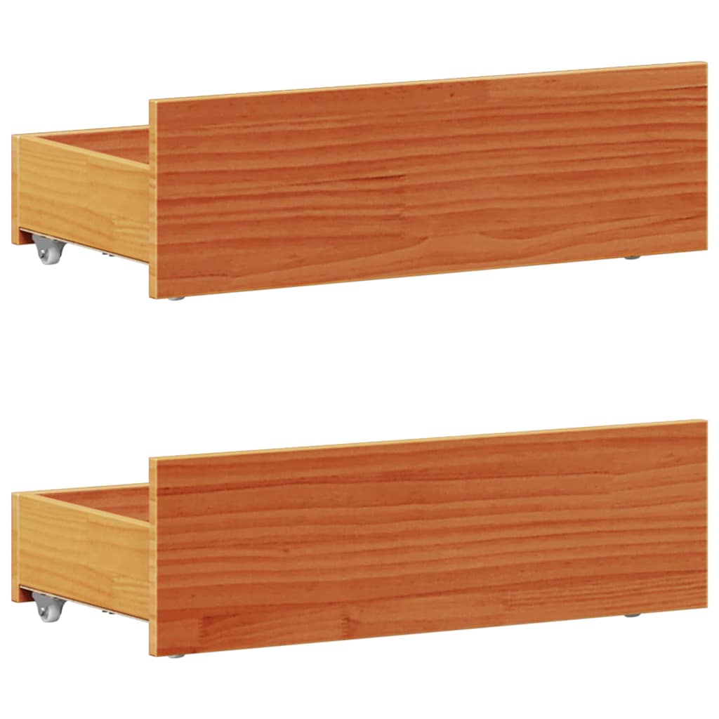 Bed Frame without Mattress with Headboard Wax Brown 75x190 cm Small Single Solid Wood Pine