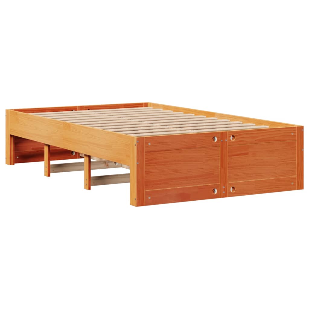 Bed Frame without Mattress with Drawers Wax Brown 120x190 cm Small Double Solid Wood Pine