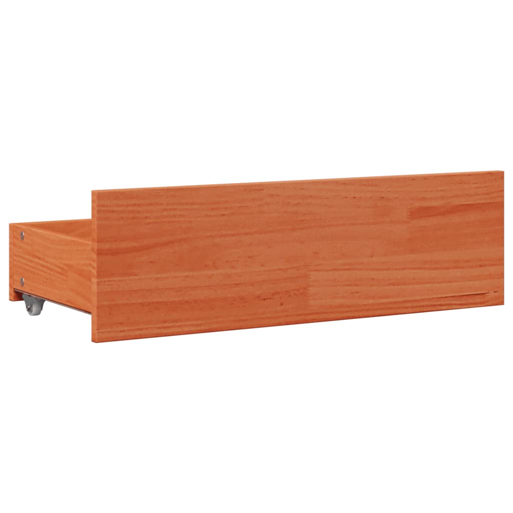 Bed Frame without Mattress with Drawers Wax Brown 120x190 cm Small Double Solid Wood Pine