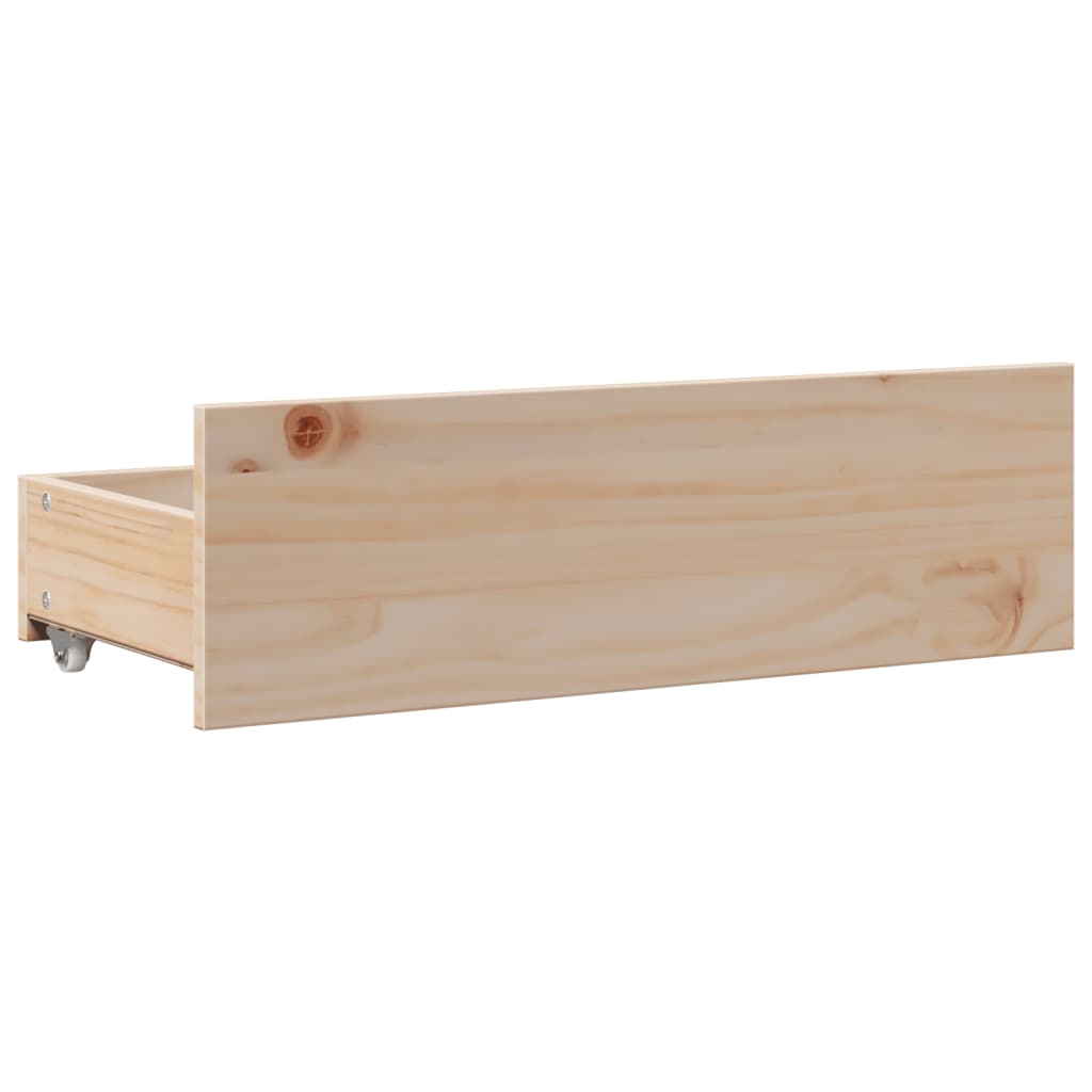 Bed Frame without Mattress with Drawers 75x190 cm Small Single Solid Wood Pine