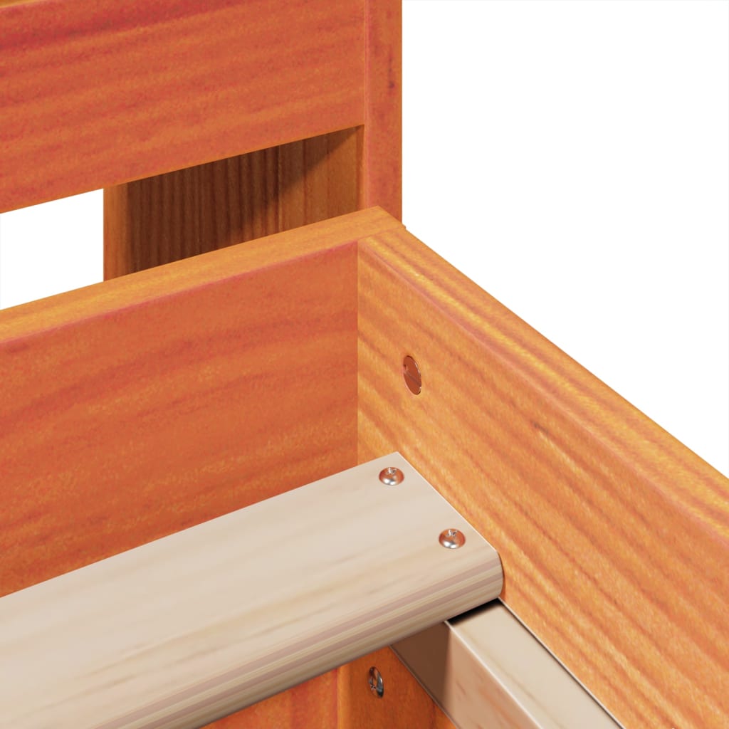 Bed Frame without Mattress Wax Brown 150x200 cm King Size Solid Wood Pine