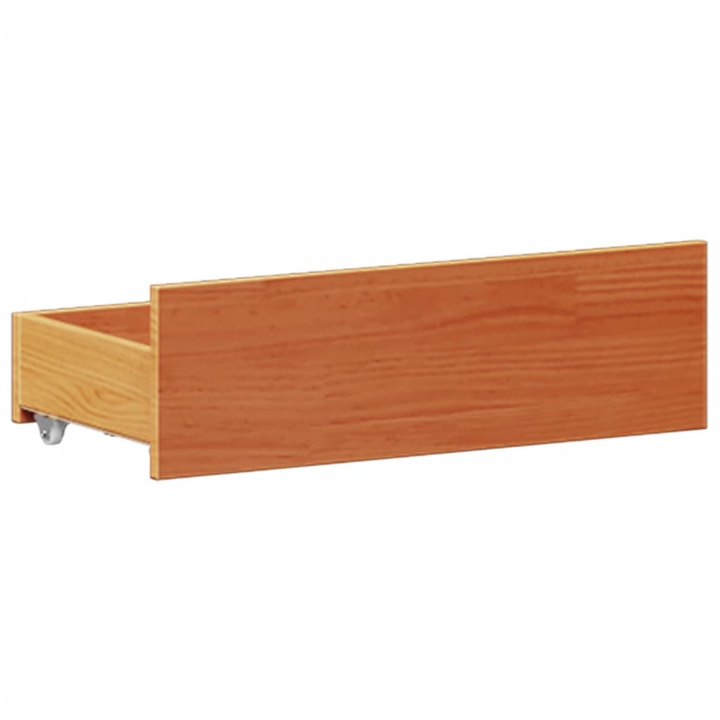 Bookcase Bed without Mattress Wax Brown 200x200cm Solid Wood Pine