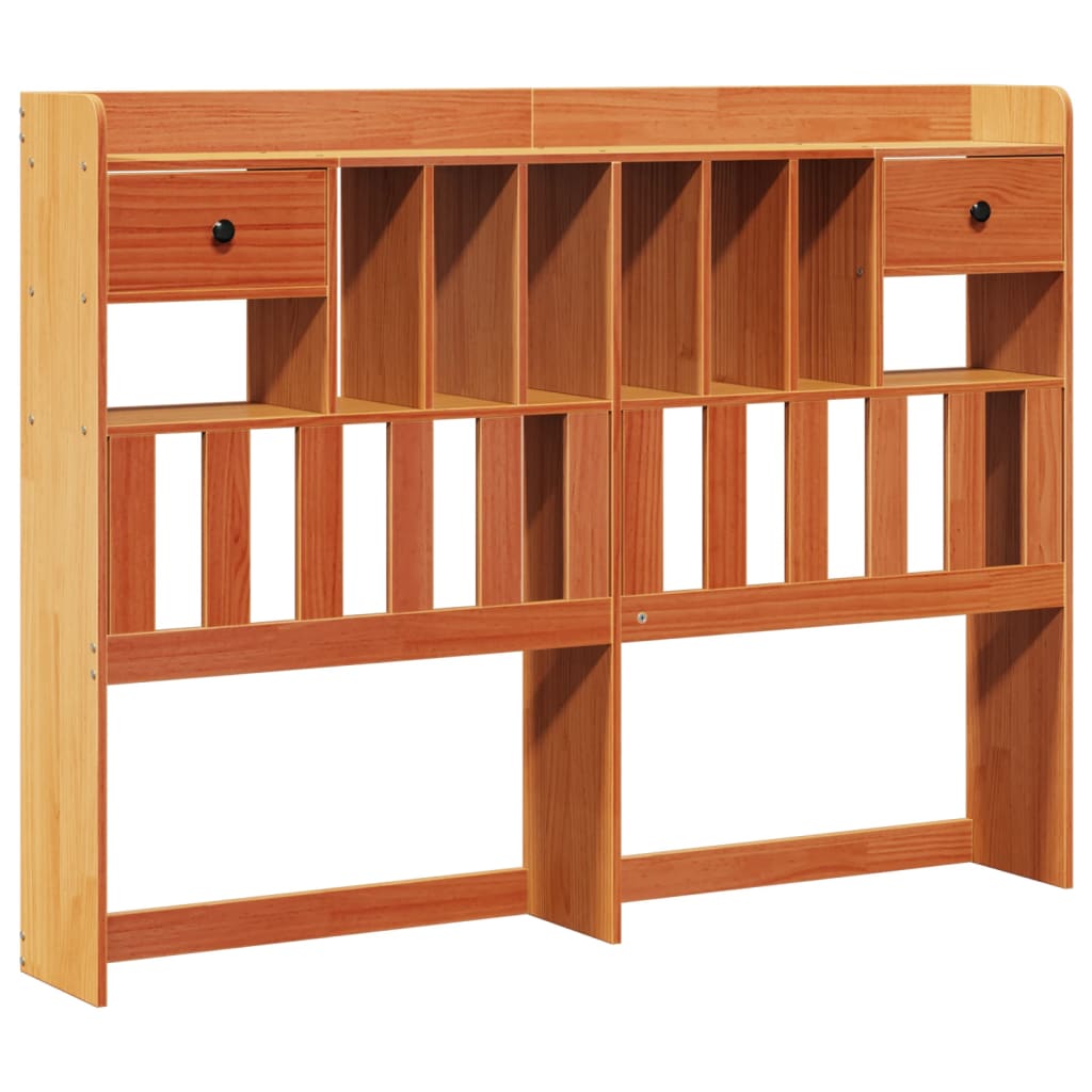 Bookcase Bed without Mattress Wax Brown 140x190 cm Solid Wood Pine