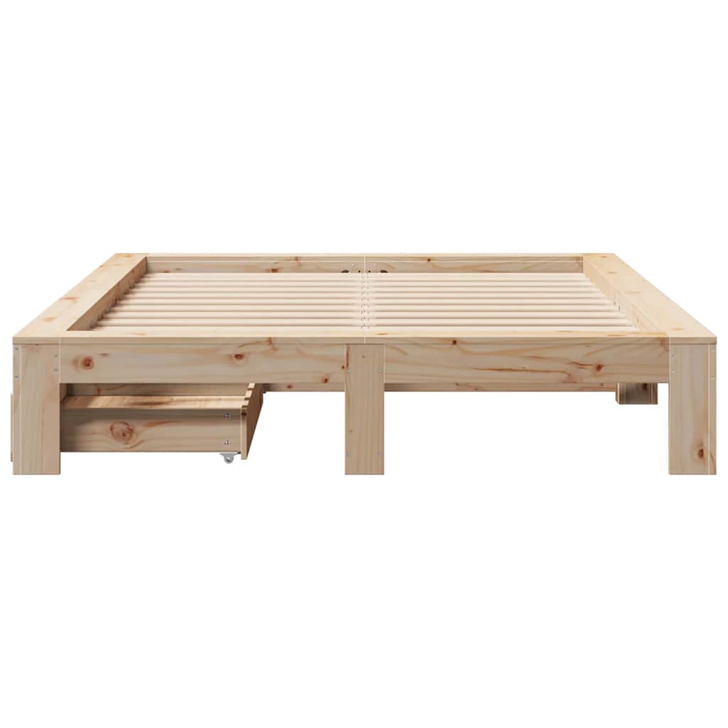 Bed Frame without Mattress 160x200 cm Solid Wood Pine
