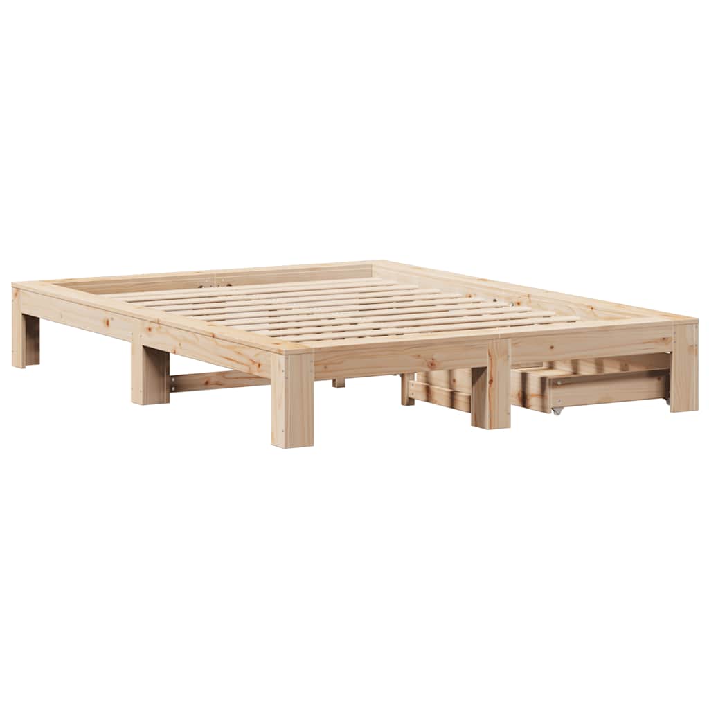 Bed Frame without Mattress 160x200 cm Solid Wood Pine