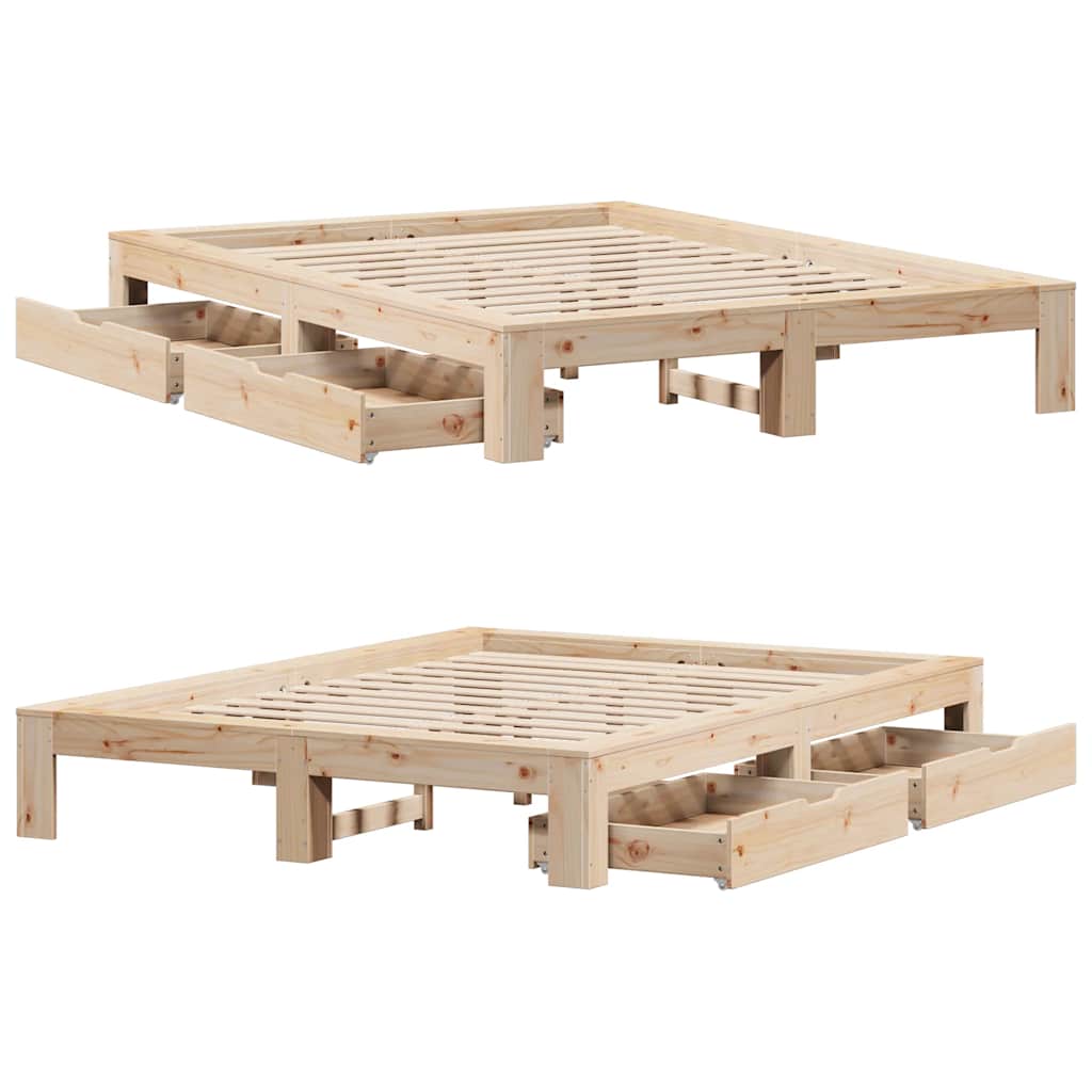 Bed Frame without Mattress 160x200 cm Solid Wood Pine