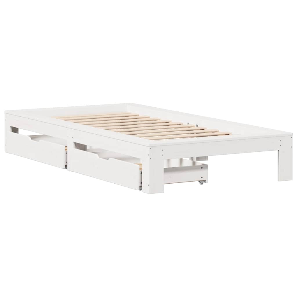 Bed Frame without Mattress White 90x200 cm Solid Wood Pine