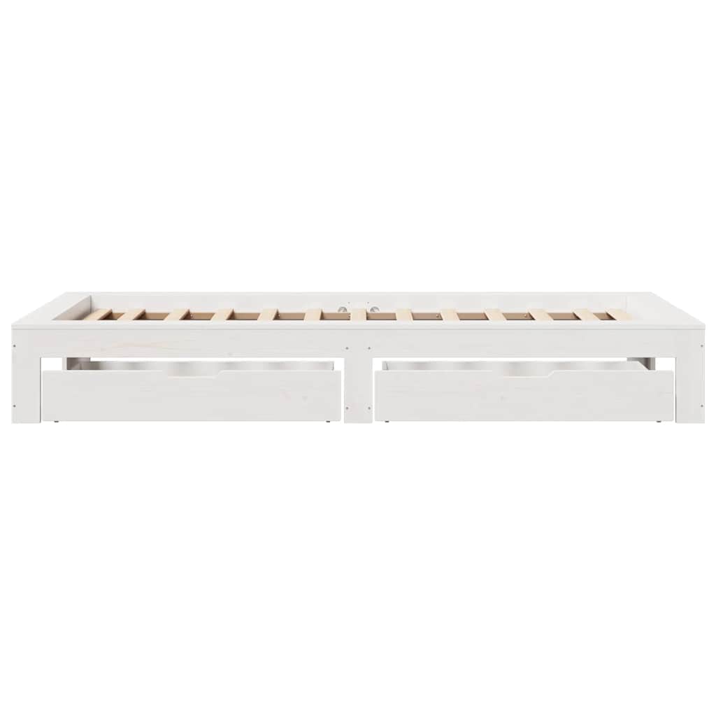 Bed Frame without Mattress White 90x200 cm Solid Wood Pine
