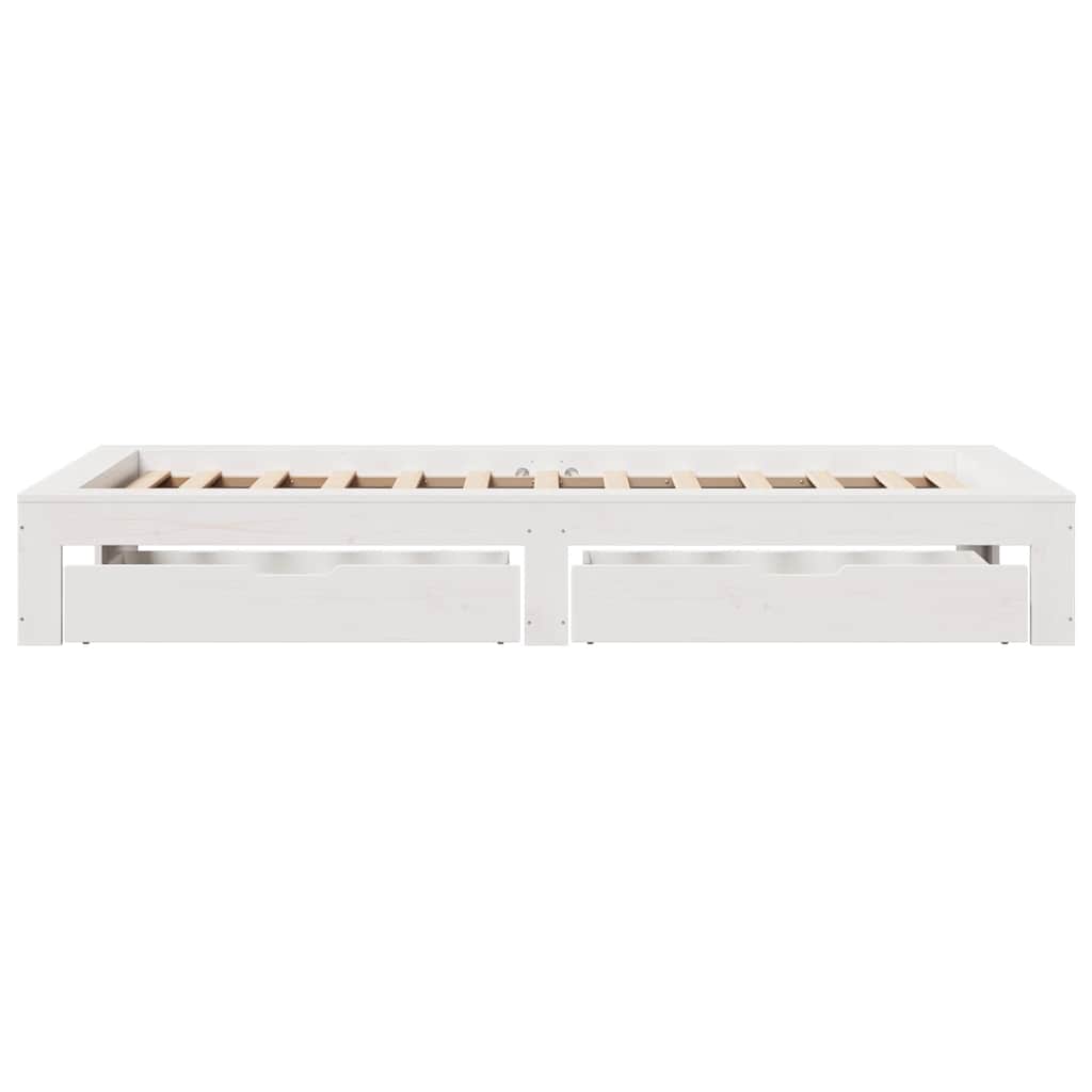 Bed Frame without Mattress White 90x190 cm Single Solid Wood Pine