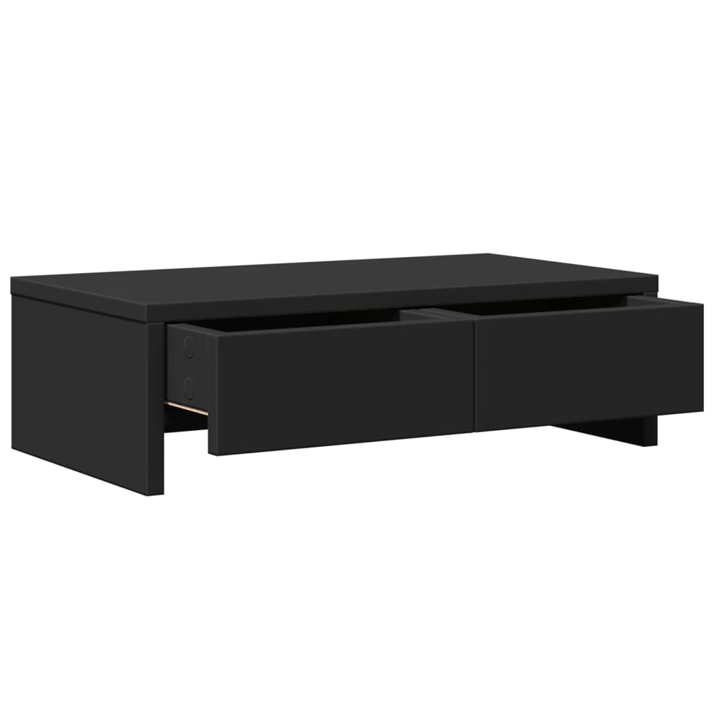 Monitor Stand with Drawers Black 50x27x15 cm Engineered Wood