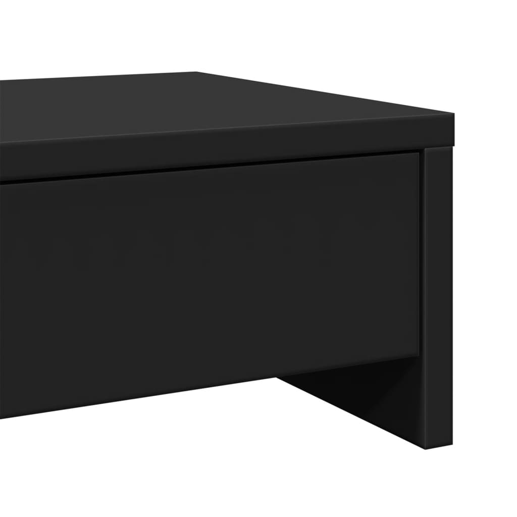 Monitor Stand with Drawers Black 50x27x15 cm Engineered Wood