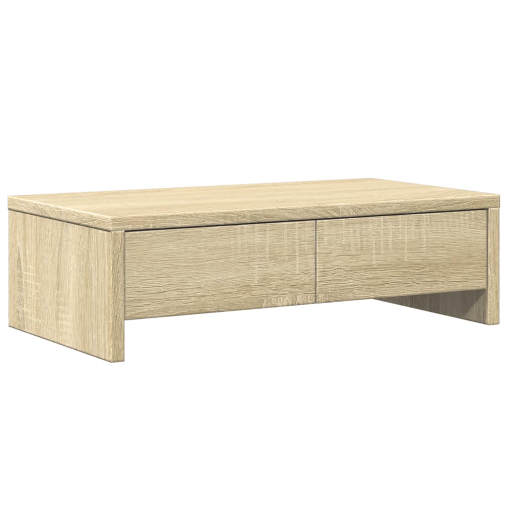 Monitor Stand with Drawers Sonoma Oak 50x27x15 cm Engineered Wood