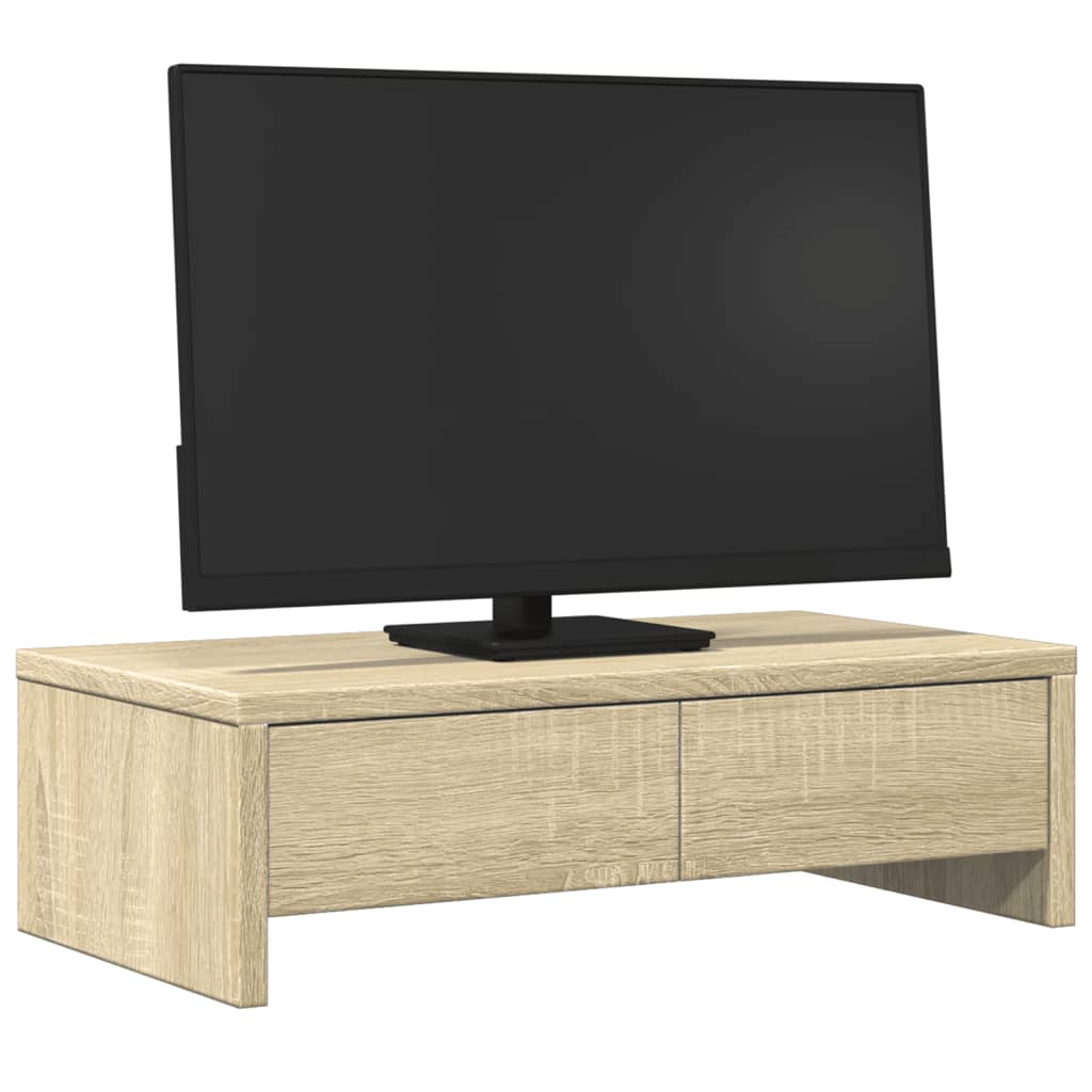 Monitor Stand with Drawers Sonoma Oak 50x27x15 cm Engineered Wood