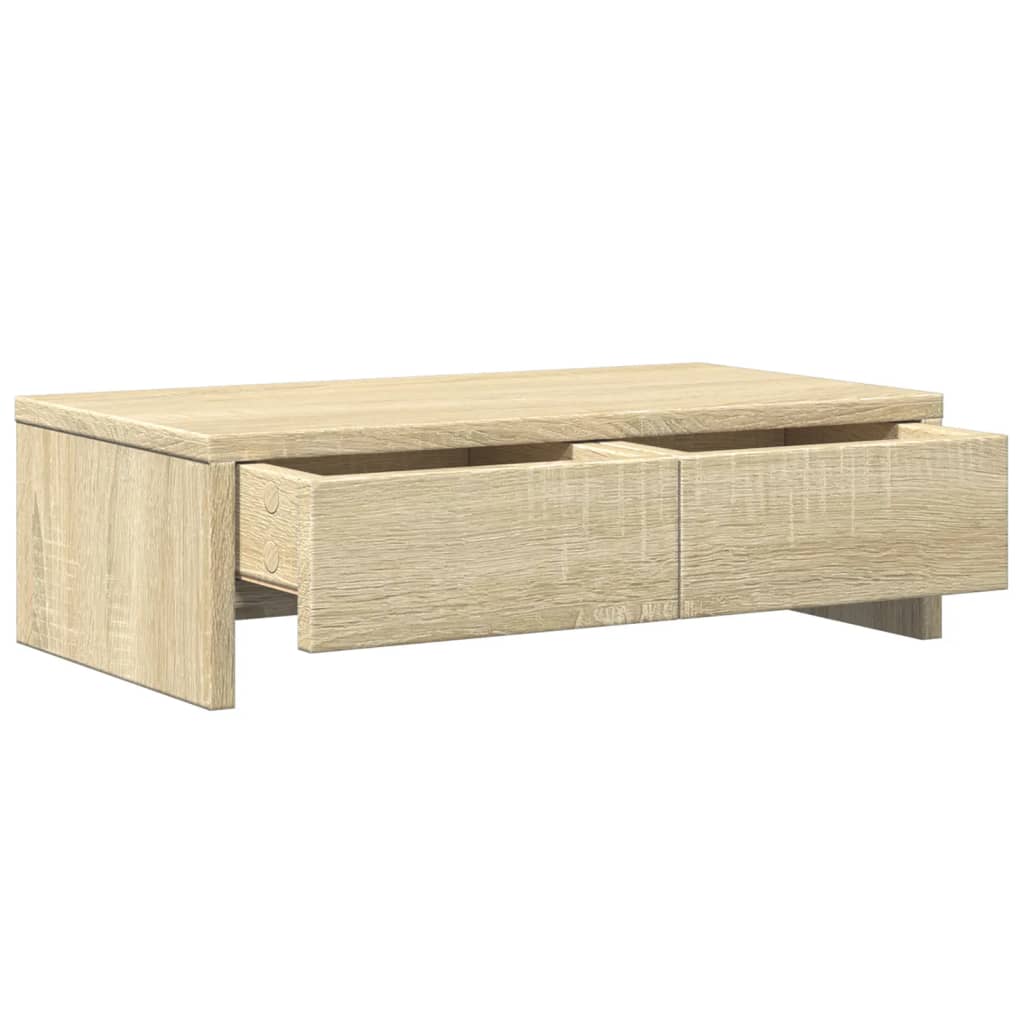 Monitor Stand with Drawers Sonoma Oak 50x27x15 cm Engineered Wood