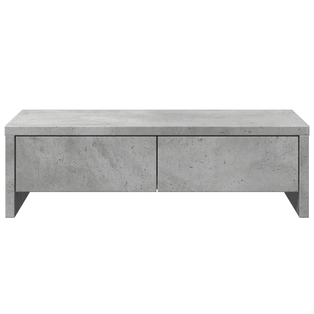 Monitor Stand with Drawers Concrete Grey 50x27x15 cm Engineered Wood