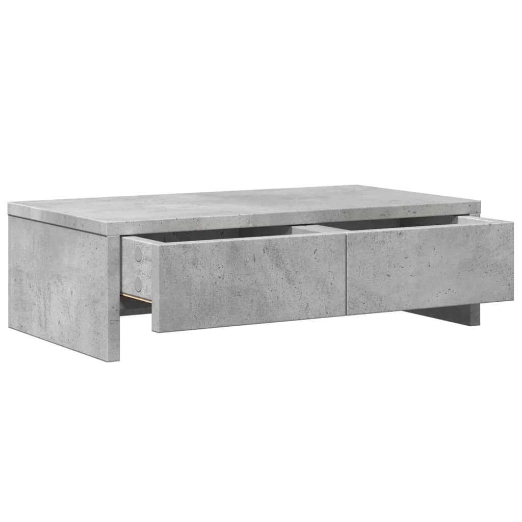 Monitor Stand with Drawers Concrete Grey 50x27x15 cm Engineered Wood