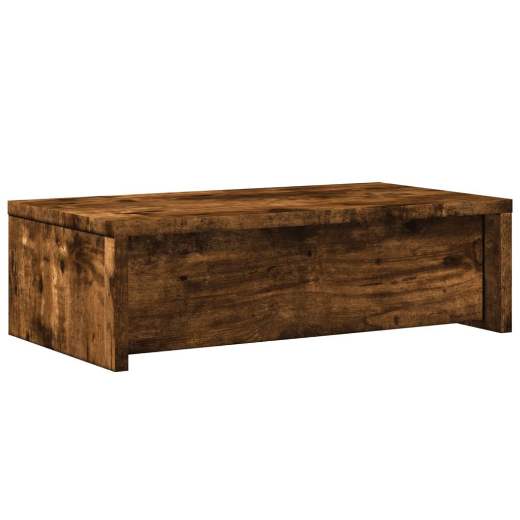 Monitor Stand with Drawers Smoked Oak 50x27x15 cm Engineered Wood
