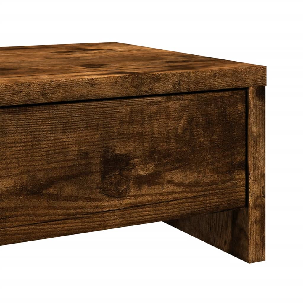 Monitor Stand with Drawers Smoked Oak 50x27x15 cm Engineered Wood