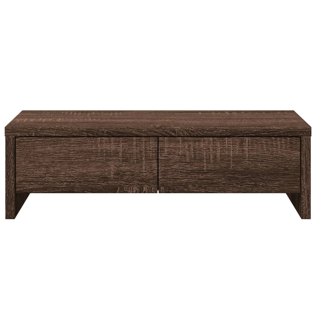 Monitor Stand with Drawers Brown Oak 50x27x15 cm Engineered Wood