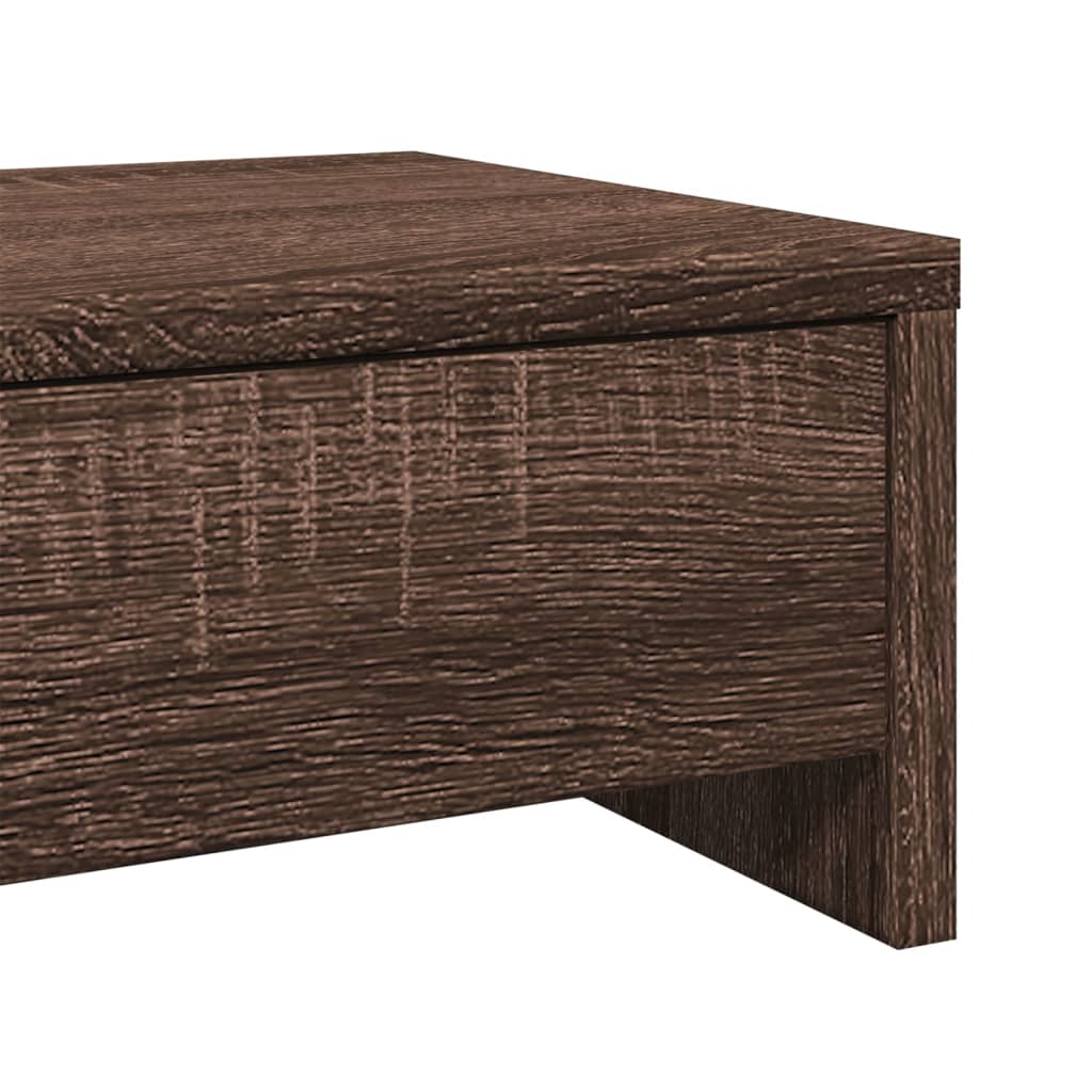 Monitor Stand with Drawers Brown Oak 50x27x15 cm Engineered Wood