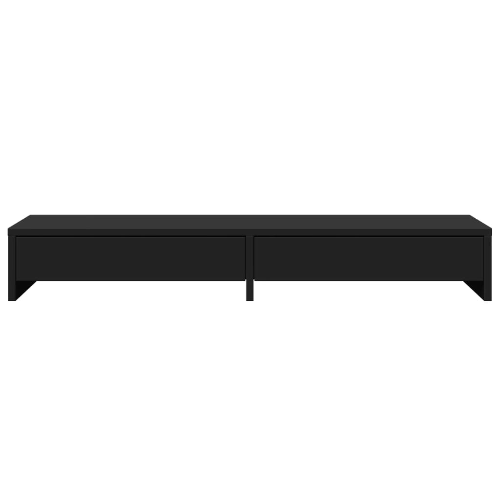 Monitor Stand with Drawers Black 100x27x15 cm Engineered Wood