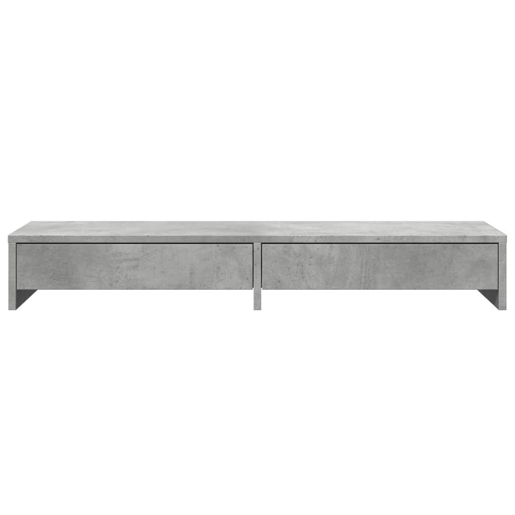 Monitor Stand with Drawers Concrete Grey 100x27x15 cm Engineered Wood