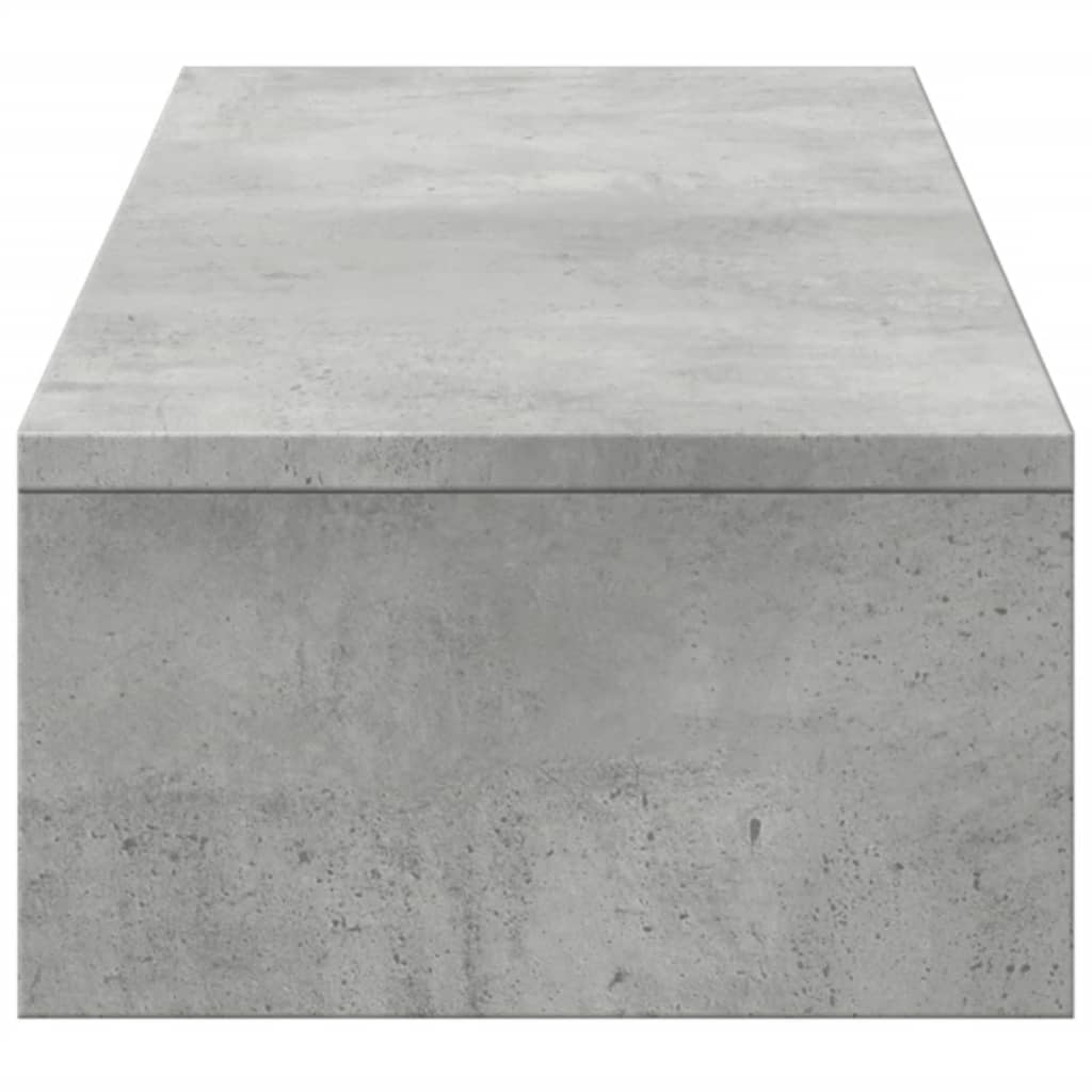 Monitor Stand with Drawers Concrete Grey 100x27x15 cm Engineered Wood